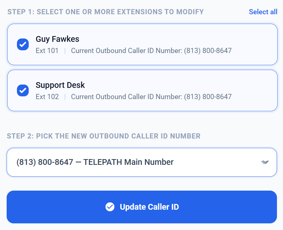 Outbound Caller ID Management